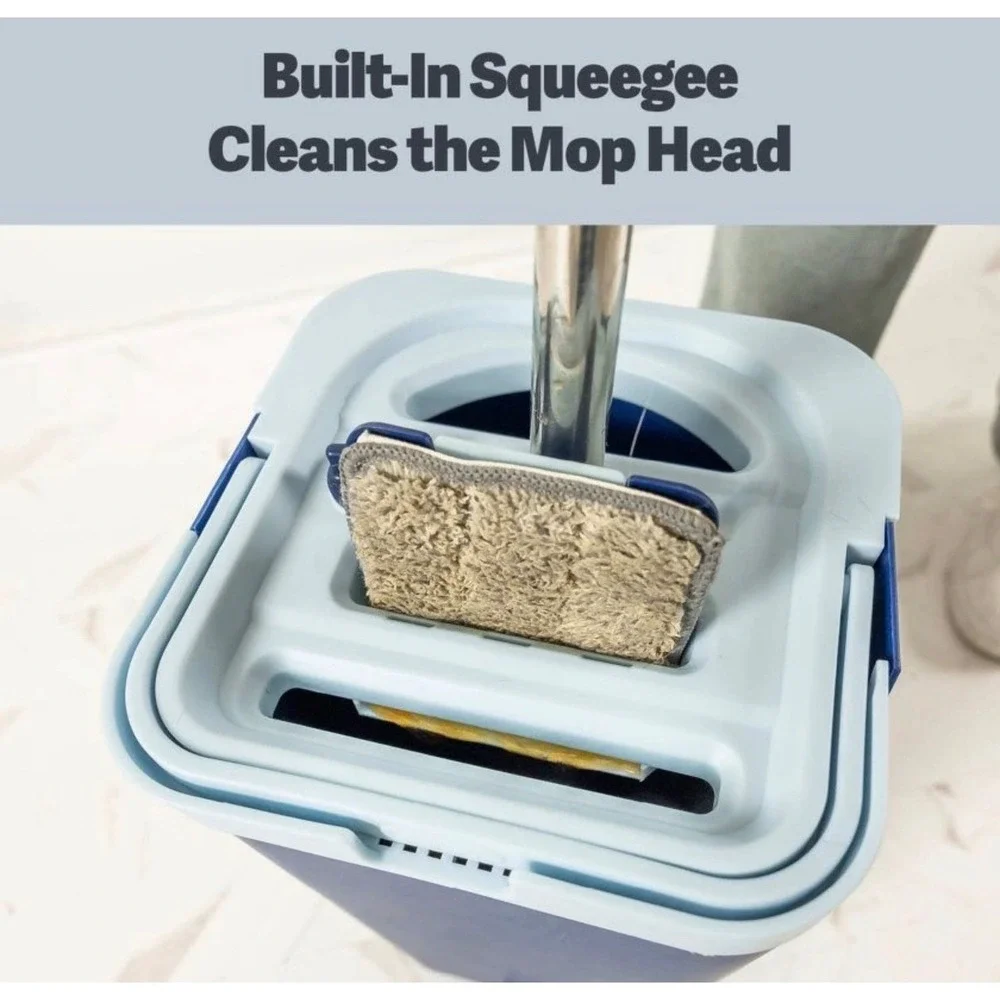 Casabella Clean Water Flat Mop Bucket System- Microfiber Mop All In 1- BRAND NEW